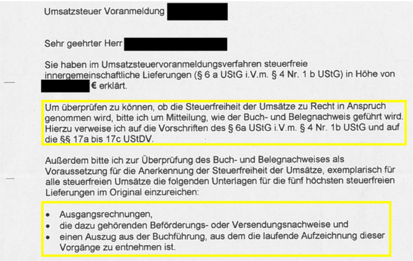 Deutsche Finanzämter fordern von Onlinehändlern häufiger Nachweise für Verbringungen durch Fulfillment-Plattformen wie Amazon an